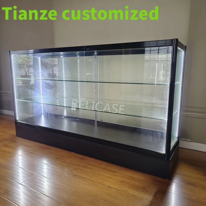 (customized)6 Feet Glass Display Cabinet FullVitrine Show Cases Retail Store Display Showcases Smoke Shops Accessori