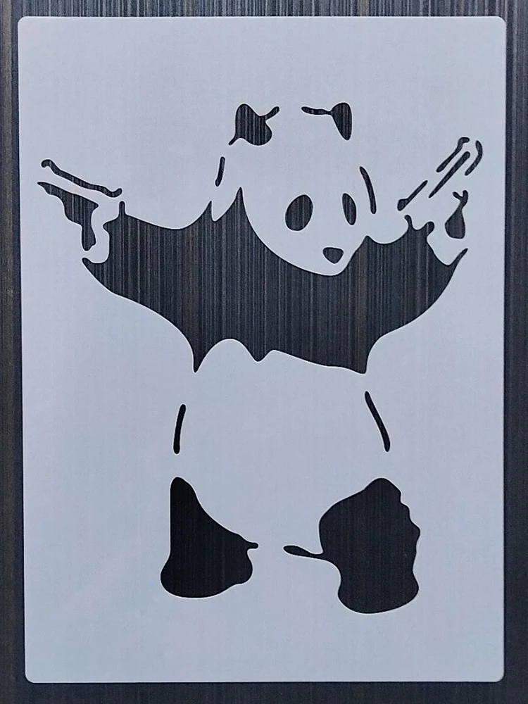 1Pcs 21*29 Cm Panda Template DIY Layering Stencils Wall Painting Scrapbook Coloring Embossing Album Decorative Card Templat