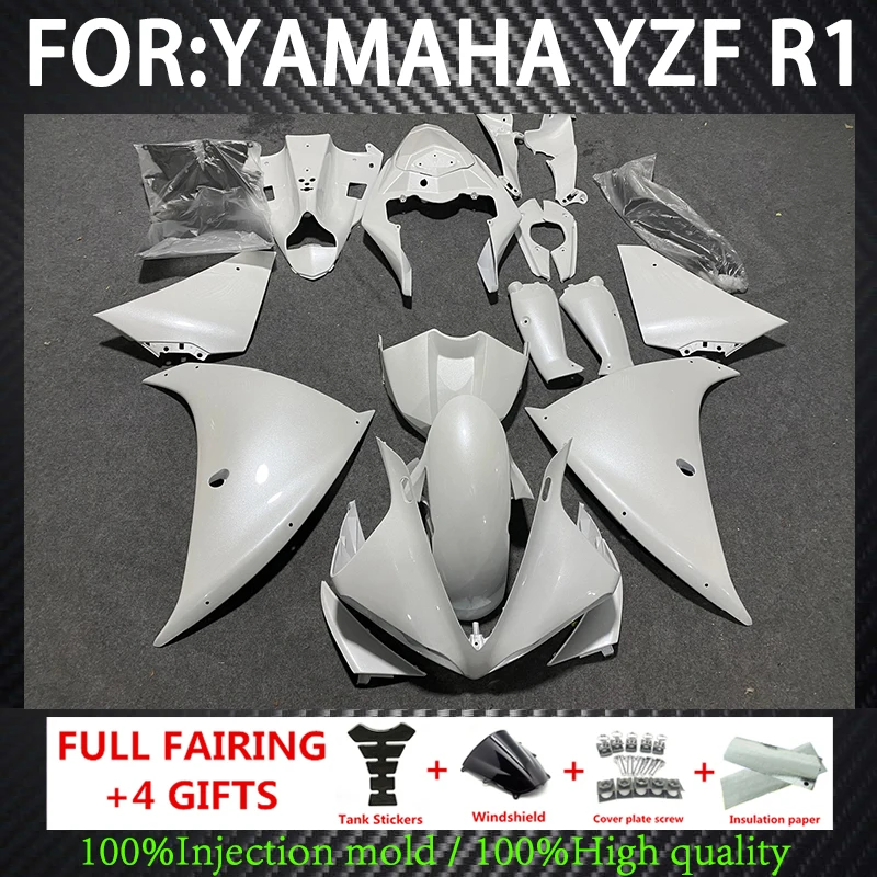

Комплект обтекателей для мотоцикла, подходит для YAMAHA Yzf R1 2009 2010 2011, кузов высокого качества ABS под давлением жемчужно-белый