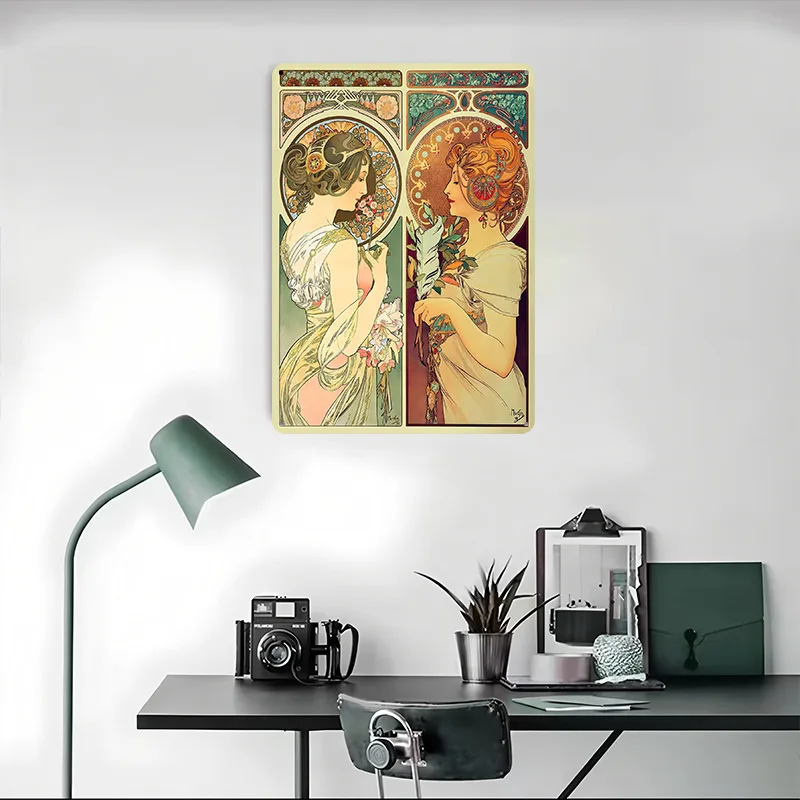 La Primevere and La Plume ملصق معدني علامات معدنية جدار الفن المرآب زينة مخصصة تين تسجيل للديكور المنزل ديكور عتيق