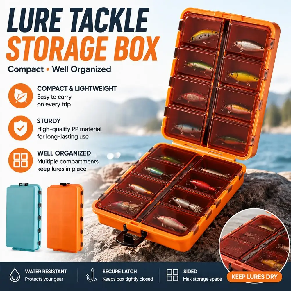 Fishing Tackle Box 20 Grids Folding Flip Cover Accessory Box Fishing Hook Storage Fishing Tackle Box Flipping Bait Storage Case