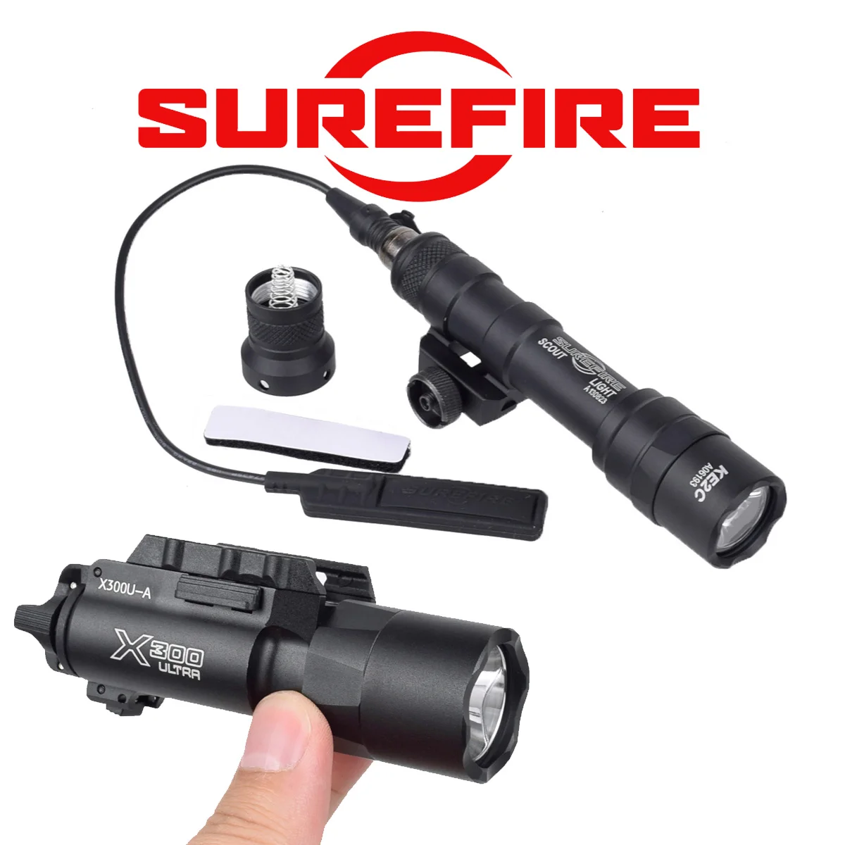 

Тактический фонарь SureFire X300 Ultra Scout для Glock 17 с креплением на 20-мм планку, со склада в США (модели X300U, M300, M600)
