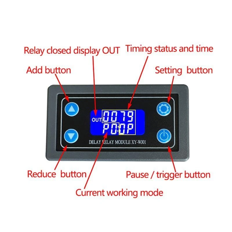 XY-WJ01 Delay Module With Digital LED Dual Display Cycle Timing Circuit