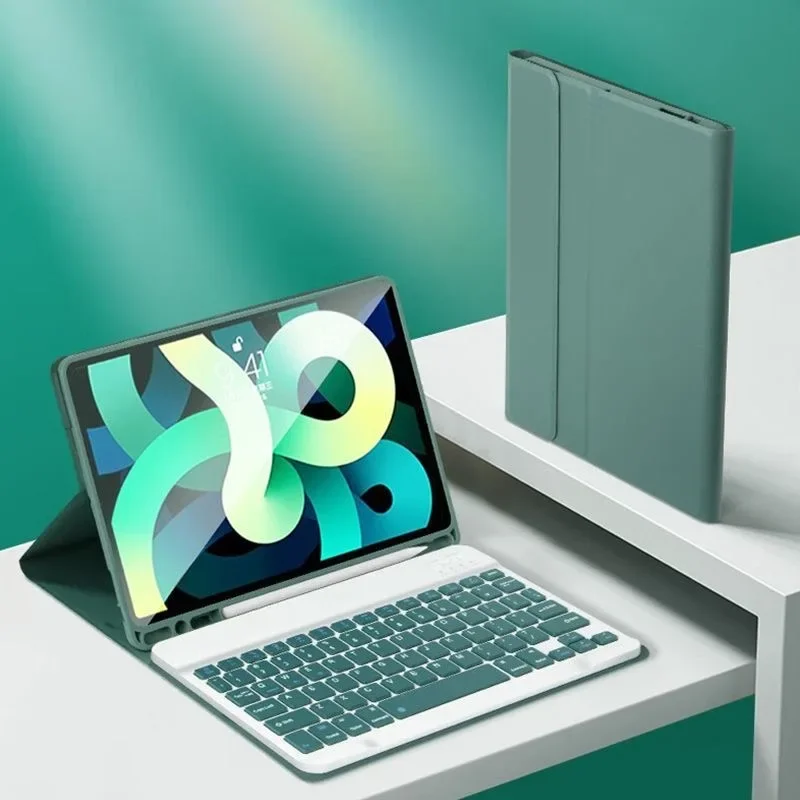 

Для iPad A16 11-го поколения 2025 11-дюймовый чехол с клавиатурой, съемная беспроводная клавиатура + чехол для планшета для iPad 11-го поколения Funda