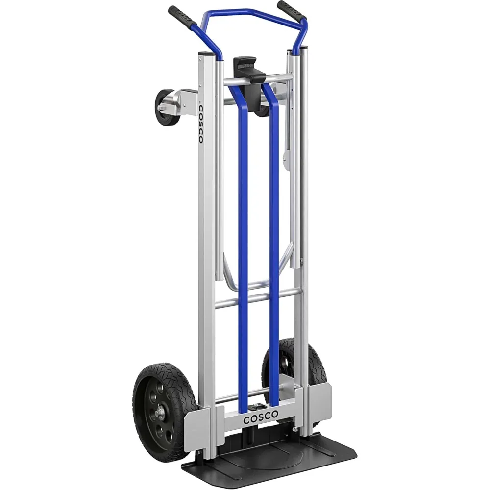 Next Gen 3-in-1 Folding Toe Plate Hand Truck, 800 lb/1000 lb Weight Capacity, Blue