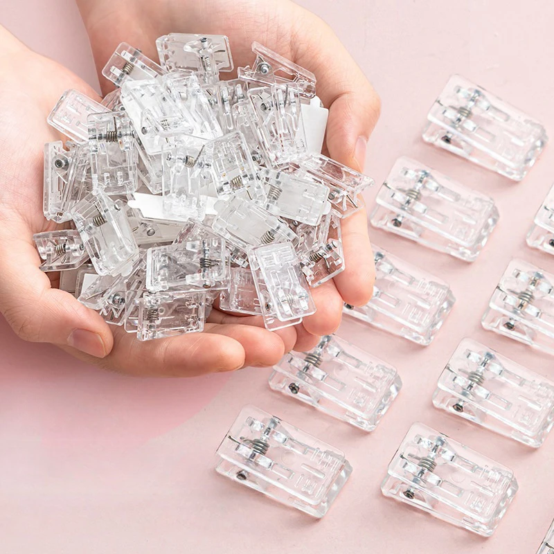 20Pcs Plastic Clear Wall Clips Self-Adhesive Clips Sticky Hanging Photo Clips Poster Clips For Office Home Poster Photo