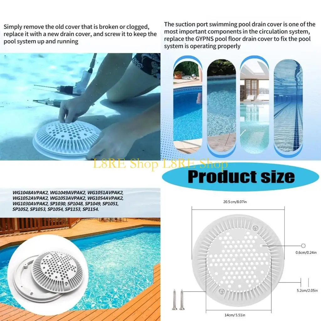 L8RE High Efficiency Drainage Lid Pool Maintenance Accessories for Concrete Pools