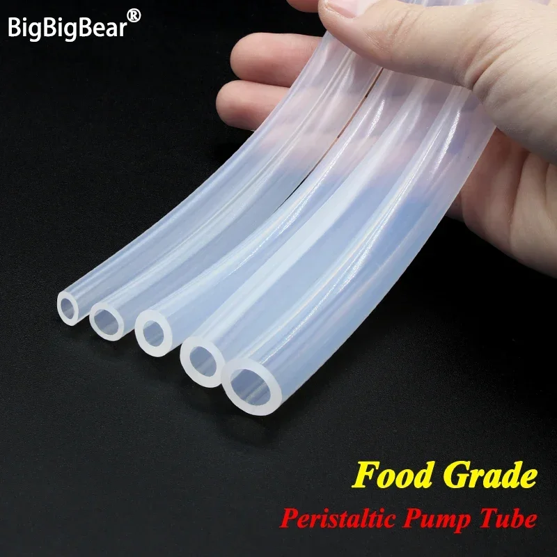 1M Peristaltic Pump Tube ID 0.8 1 1.6 2.4 3.2 4.8 6.4 7.9 9.6 12.7mm Soft Silicone Hose Flexible Nontoxic Transparent Food Grade