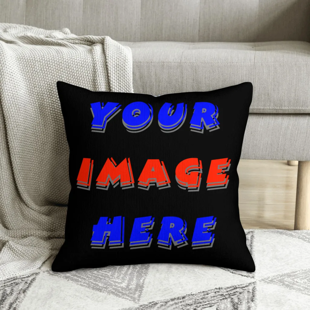 Your Image Here  Polyester Cushion Cover For Home Office Decorative Breathable Coussincase