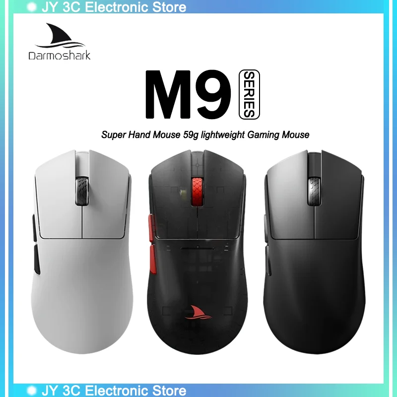 Darmoshark M9 Gaming Mouse Wireless 8k 30KDPI PAW3950 Sensor  Big Hand Bluetooth Mouse Macro Lightweight 59g Mice Fps Gamer Gift
