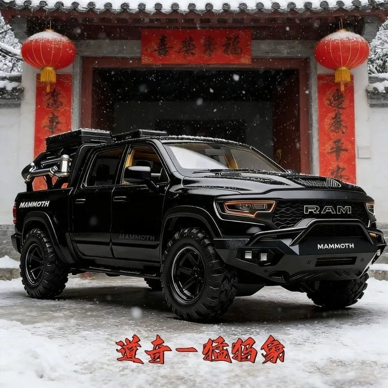 Modelo de Camioneta RAM 1500 TRX Mammoth a Escala 1:32, de Aleación Fundida a Presión, Vehículo Todoterreno para Colección, Regalo, Decoración del Hogar