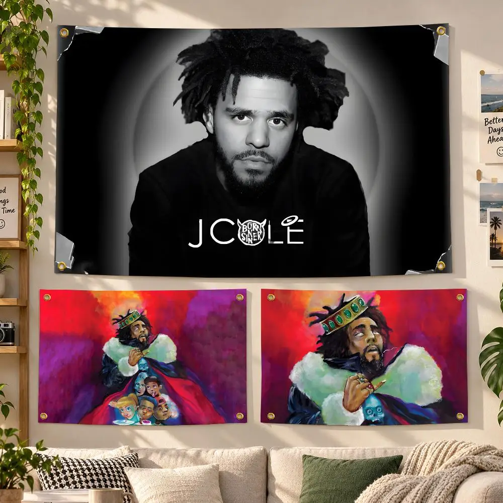 Rapper J. Cole Hip Hop Flags Personalized Banner Flag Room Dorm Camping Picnic Garage Bar Outdoor Wall Decor