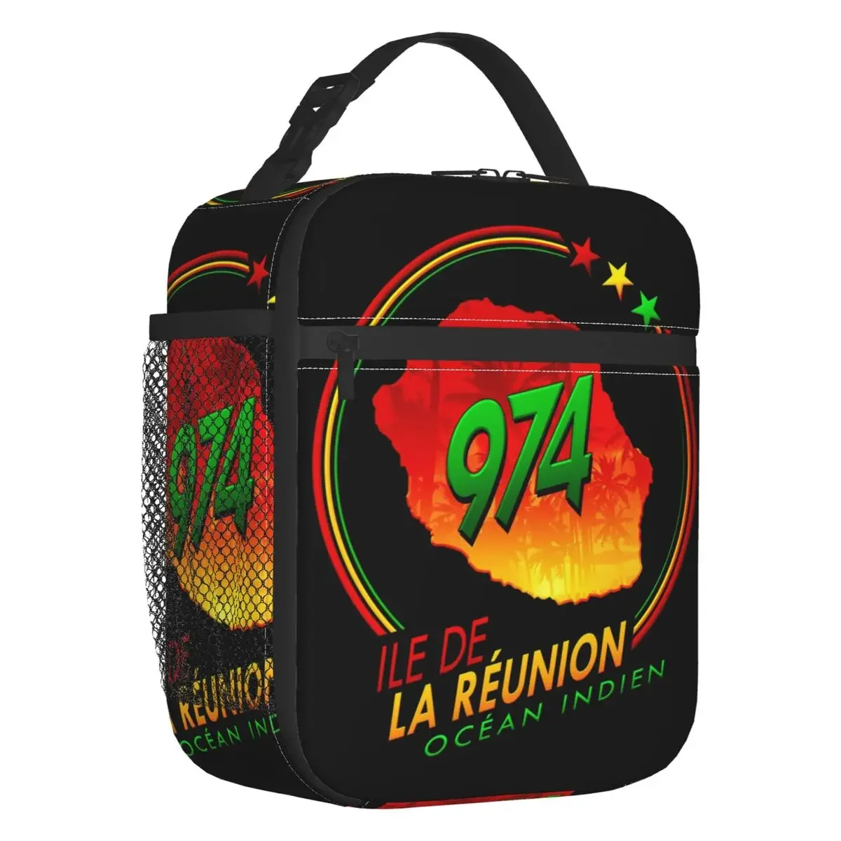 

974 Reunion Island Insulated Lunch Bags Women Ile De La Reunion Portable Cooler Thermal Food Lunch Box Outdoor Camping Travel