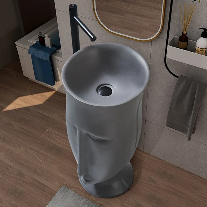 Nordic pillar washbasin hotel homestay floor-to-ceiling washbasin face art integrated washbasin wholesale
