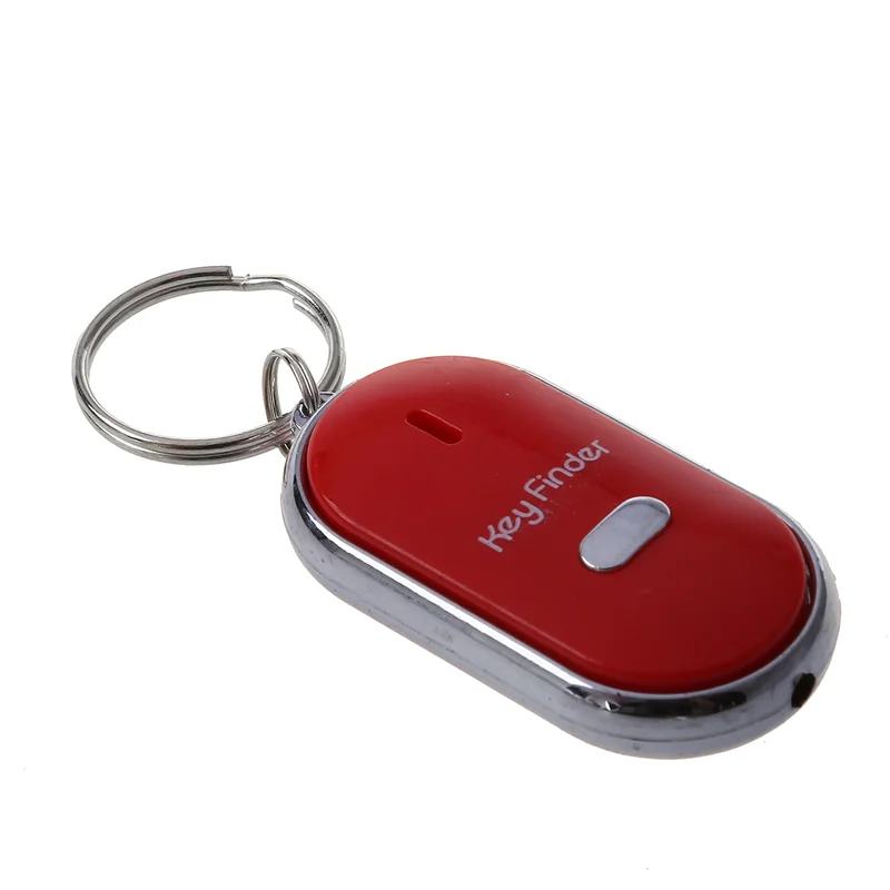 3CGRO-12Pcs Whistle Lost Key Finder Flashing Beeping Locator Remote Keychain LED Ring