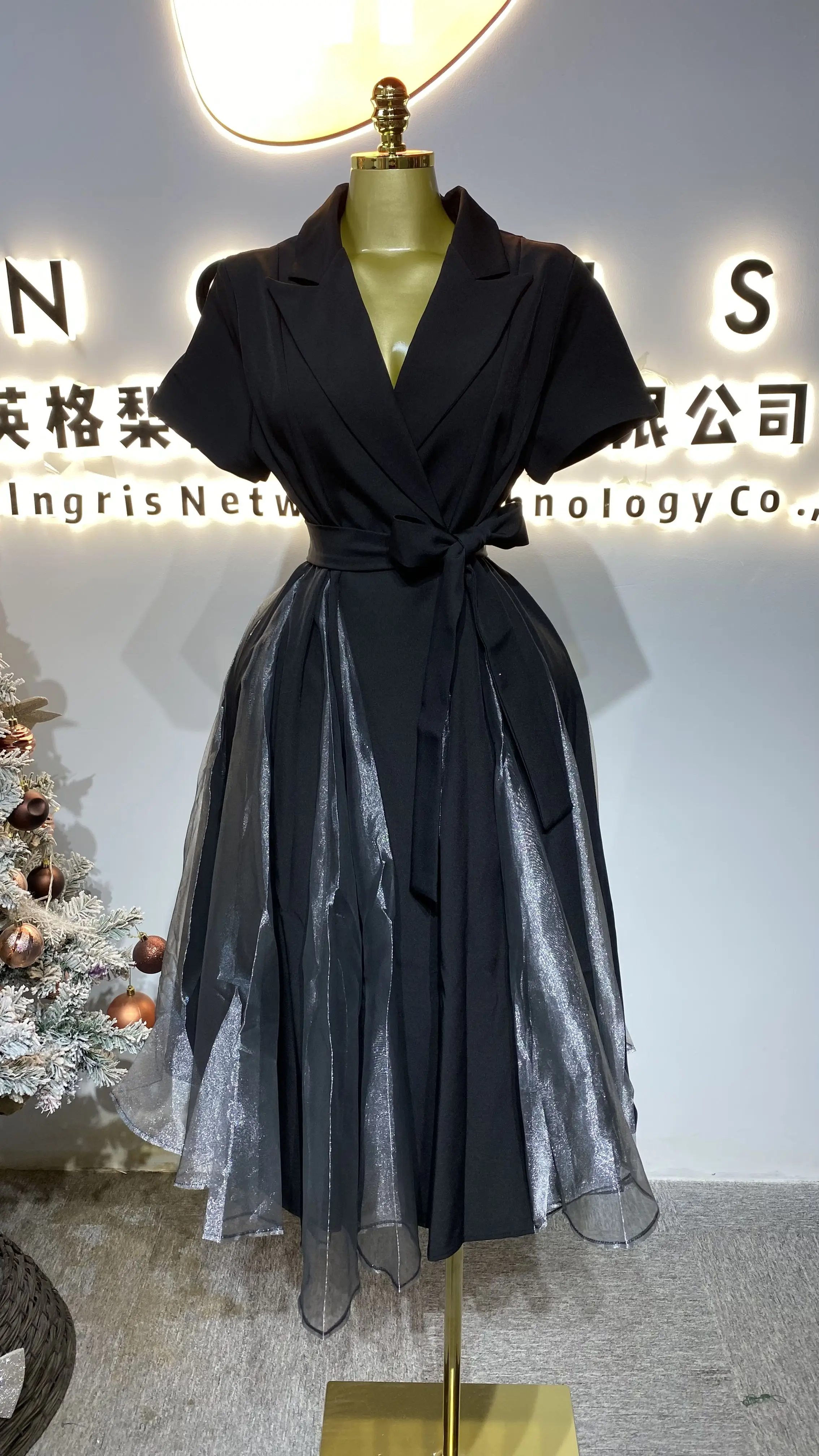 2025 Casual Cotton Dress with Tie Waist Slimming Fit Summer Dress-GZXX259