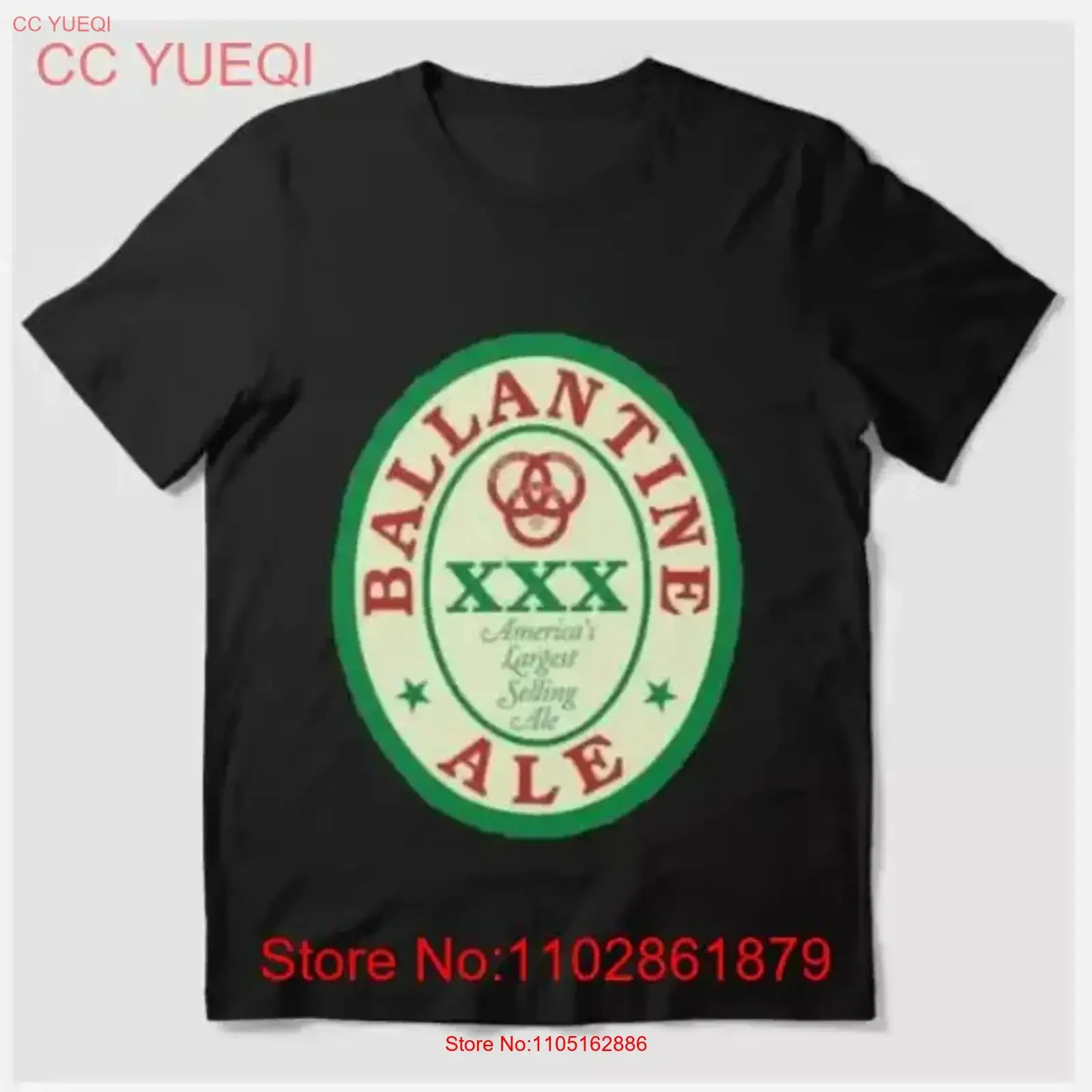 Ballantine cerveja logotipo clássico t camisa vintage lavado ligeiramente macio roupas de grife streetwear elegante gráfico confortável homme