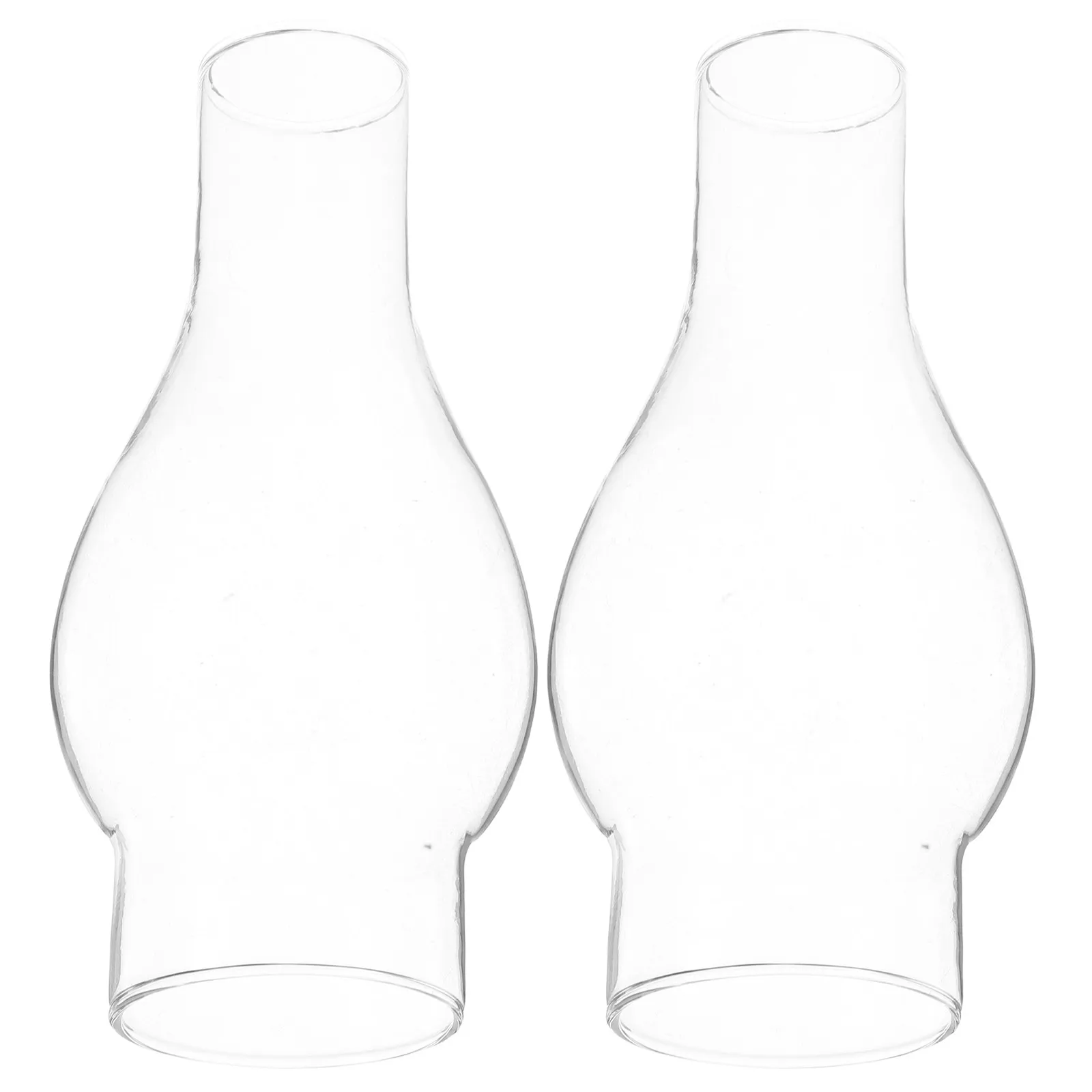 2Pcs Replacing Glass Lampshade Retro Clear Glass Lamp Chimney Windproof Lampshade for Oil Lamp Bedroom Living Room