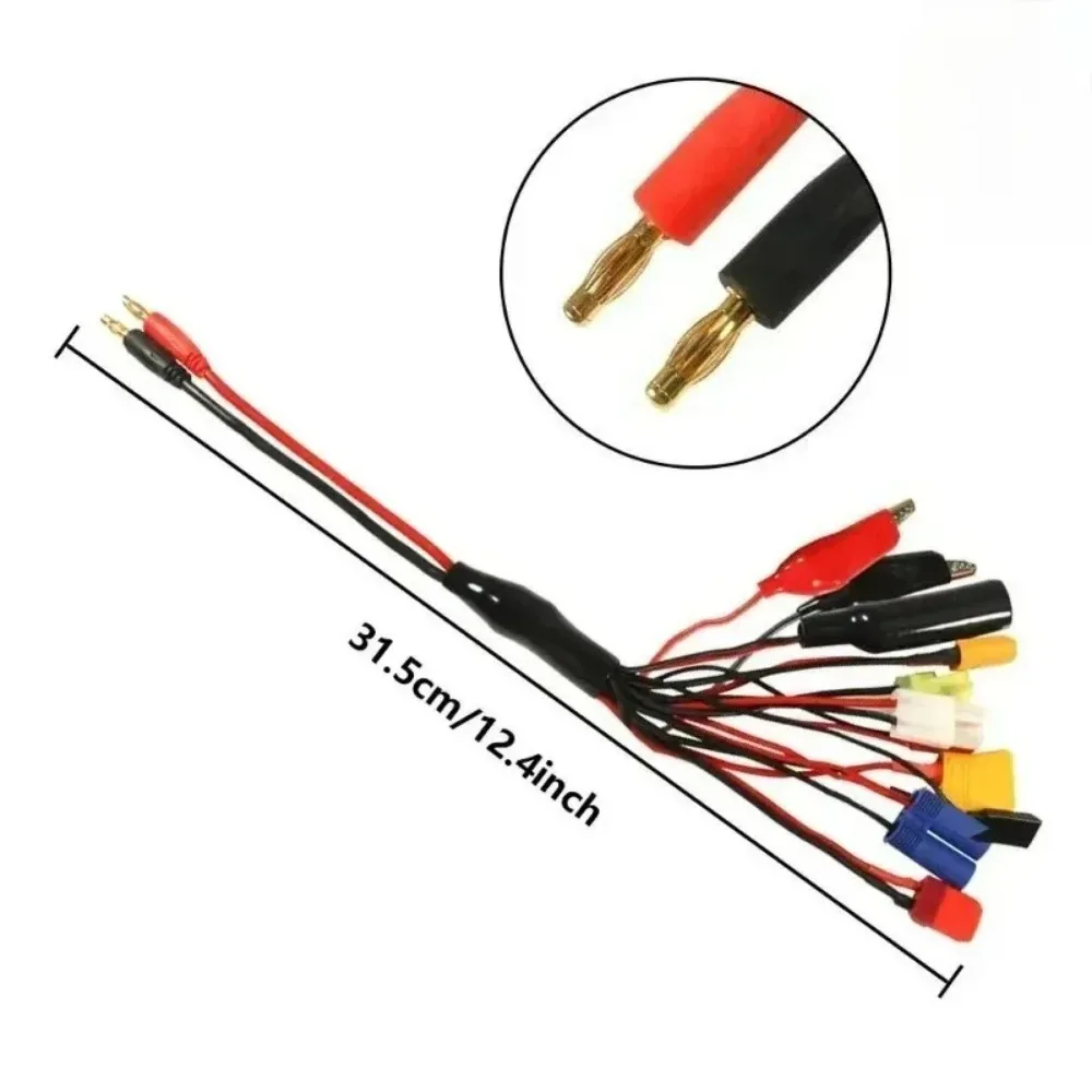 For Toy XT60, XT90 RC Lipo Battery Multi Charger Adapter 10 in 1 Lead Cable 4.0mm Banana Plug To JST/T-Plug/XT60/XT90/EC5 view 4