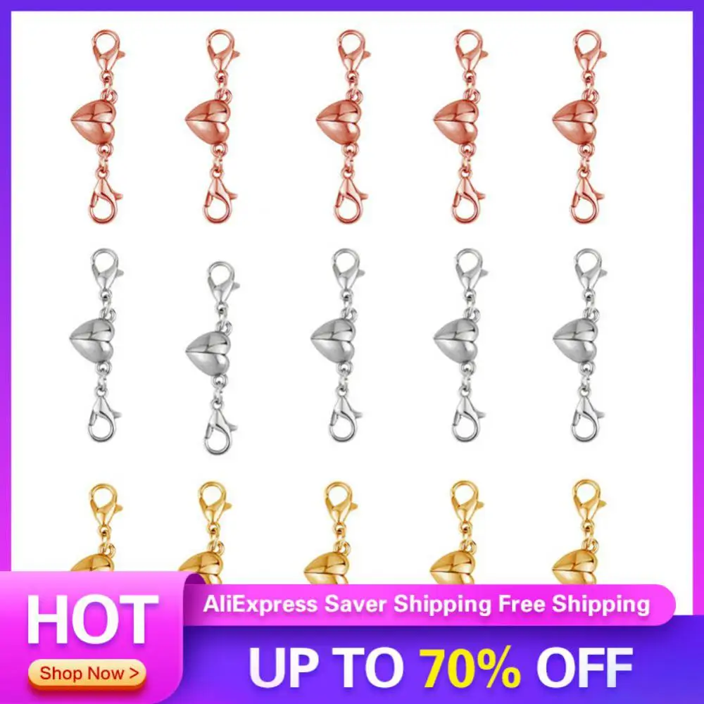 قلادة مستديرة متينة وعملية ومتعددة الاستخدامات وإبزيم مغناطيسي ناعم شعبي عالي الجودة على شكل قلب فريد وأنيق ومتعدد الاستخدامات