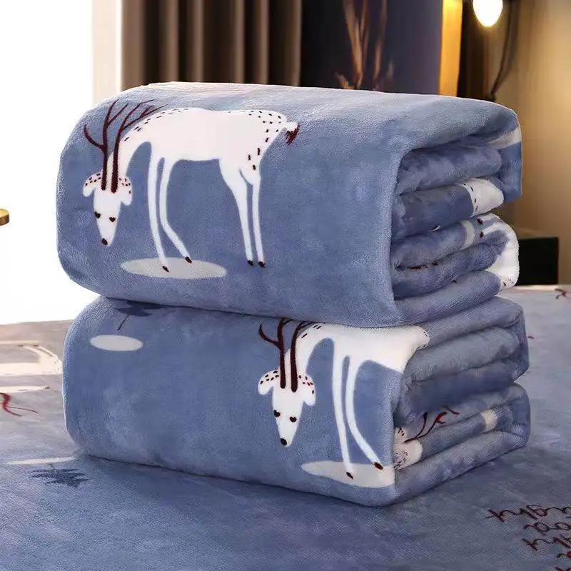 Rongqi Washed Ice Silk Summer Quilt Air Conditioner Blanket Single Person Summer Cool Quilt Machine Washable Coral Fleece Bla...