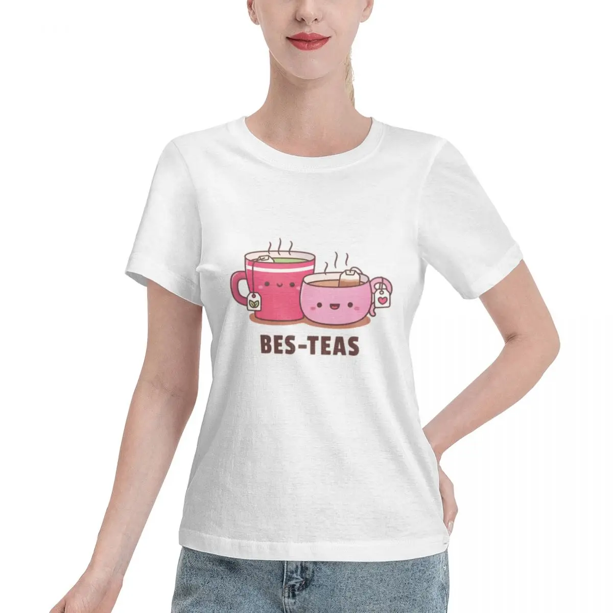 Budget Friendly Cute Teacups Bes Teas Besties Women's T-shirt Night Out Breathable Cotton Tee