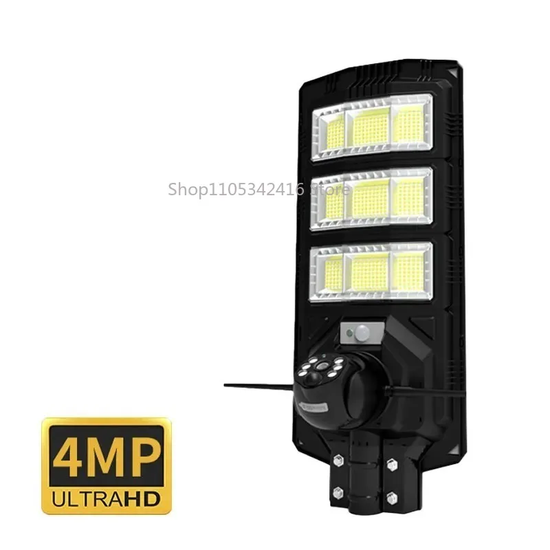 

Smart All-in-One 300W Solar Street Light 60W LED CCTV Camera Waterproof ABS Body Battery Powered DC Supply for Garden Road