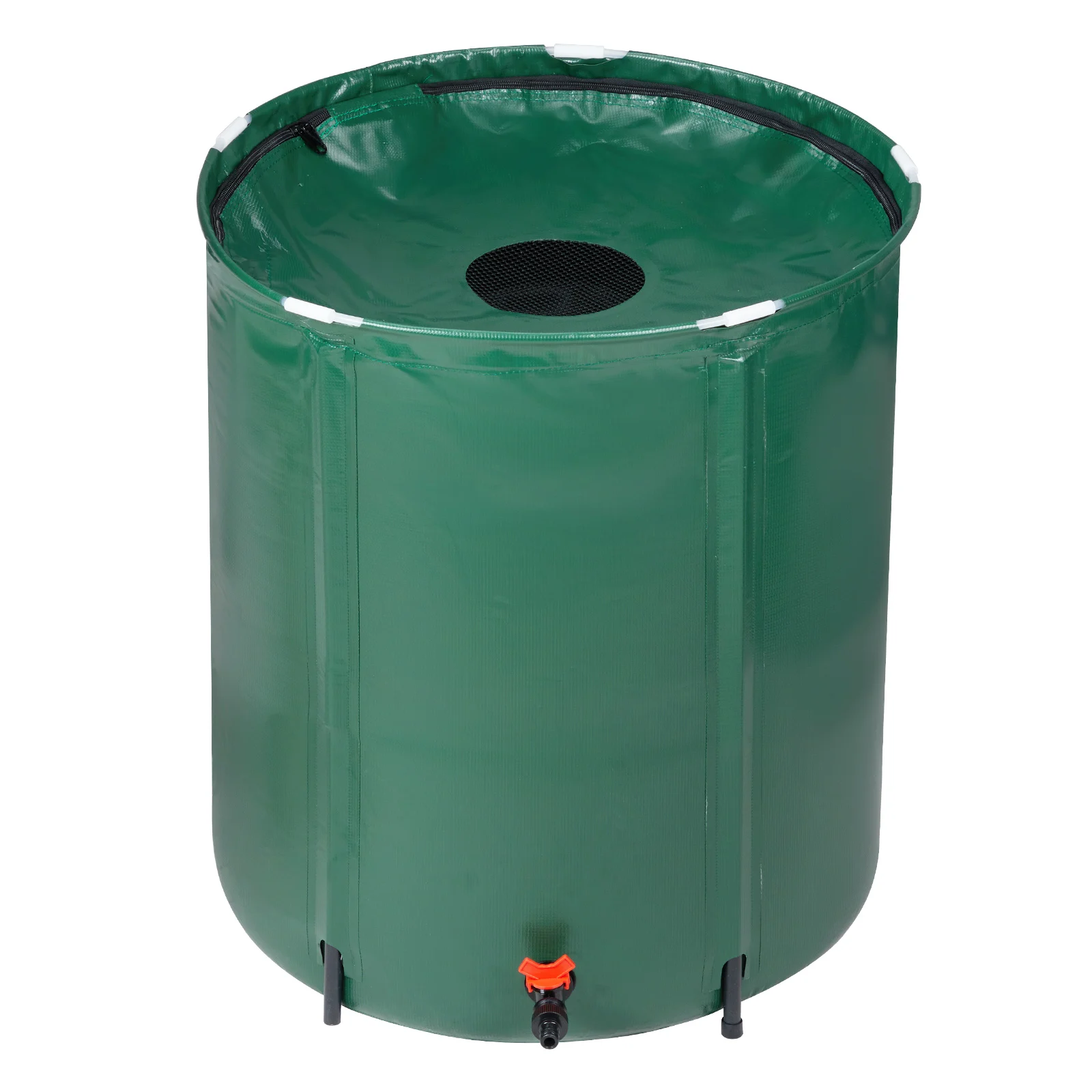 

50 Gallon Folding Rain Barrel - Durable Water Collector for Gardens & Plants, Green Design with Zippered Mesh Cover