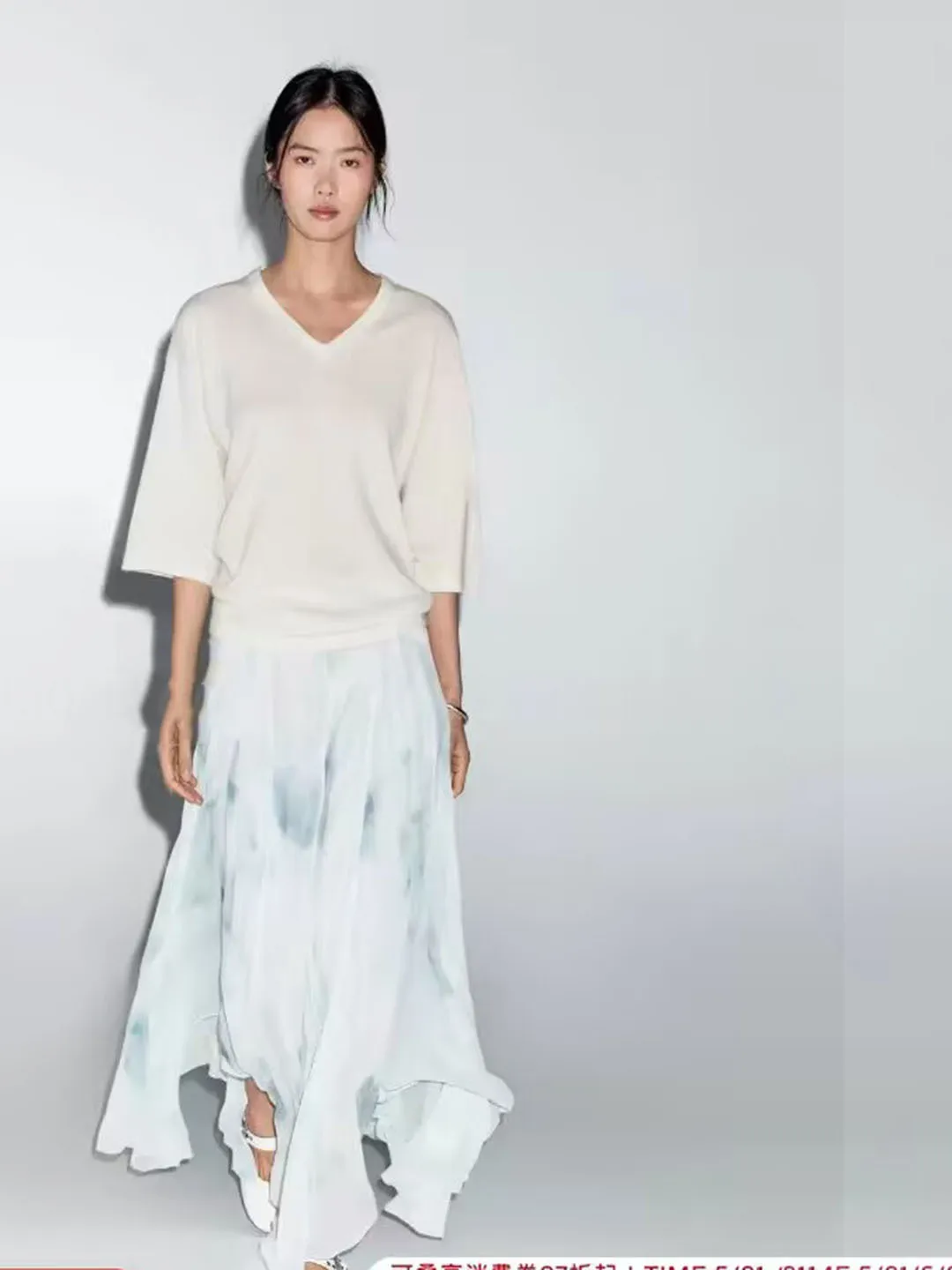 

Loose Casual Blue Floral Print Half Skirt with Lace Hemline Polyester Fiber mid Waist Summer New Arrival Women's Skirt