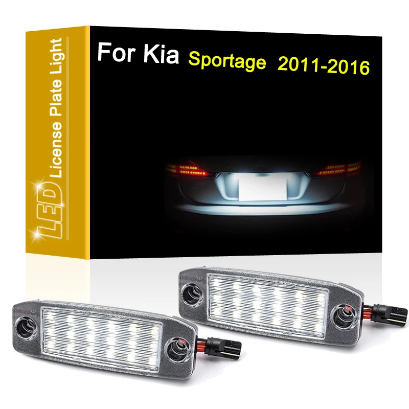 Lámpara LED de 12V para matrícula, luz blanca para Kia Sportage 2011, 2012, 2013, 2014, 2015, 2016