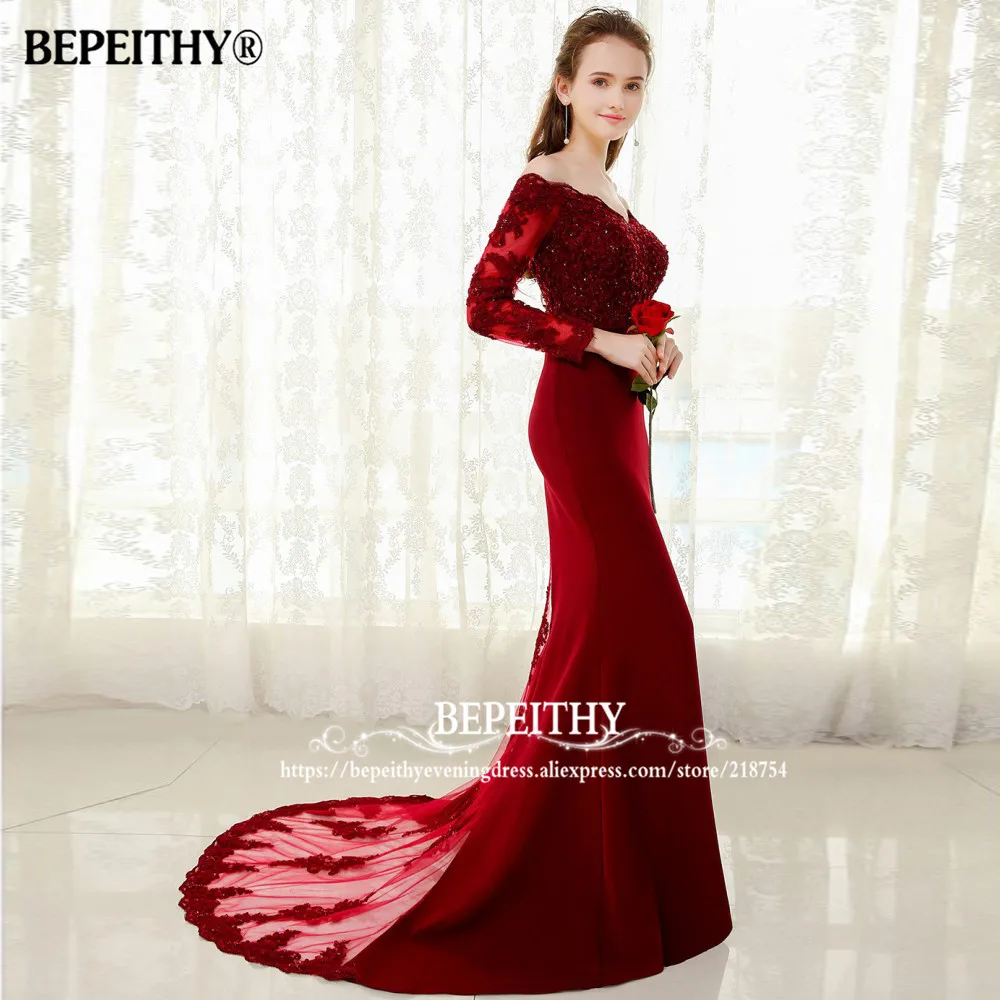 BEPEITHY Customized Mermaid Evening Dress Lace Top Bodice Slim Line Bridesmaid Dresses Fast Shipping Charming Prom Dress 2023