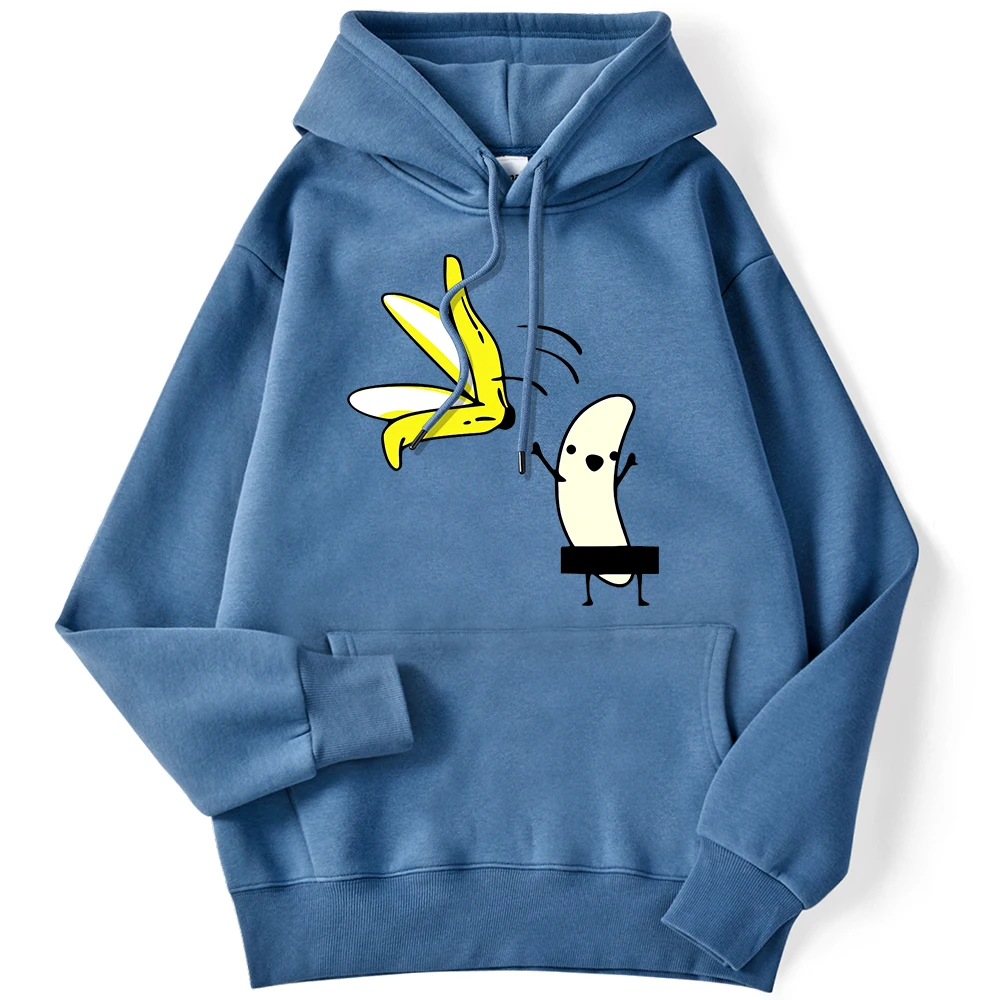 Street Ladies Hoodies Let\'s Take Off Our Banana Peel Funny Printing Clothing Comfortable Warm Sweatshirts Female Cute Streetwear