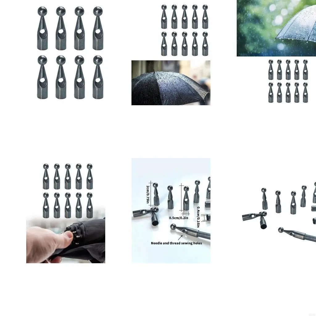 Umbrella Repair Tip Beads 4mm 10 Pack ABS End Pieces for Home Spares Use B03E