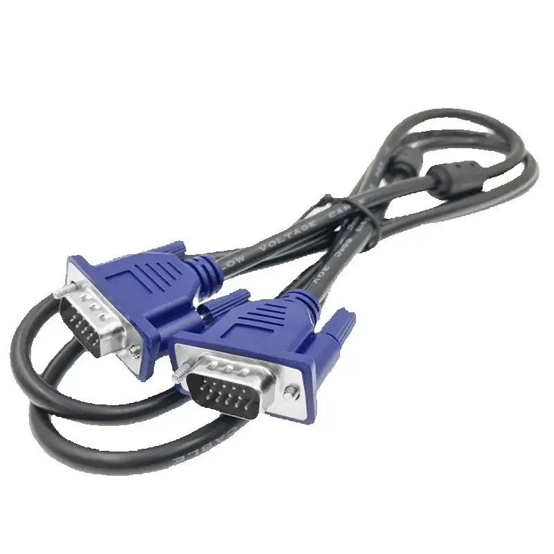 New 1.5M 3M 5M 10M 20M Male to Male 3+5 3+6 VGA Line Computer Projector Monitor Video Extension Power Cable with Magnetic Ring