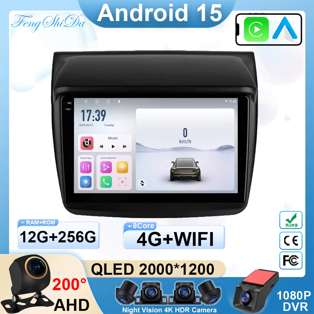 

Android15 car gps For Mitsubishi Pajero Sport 2 2008 - 2016 L200 Triton 2006 - 2014 Multimedia Video Player GPS CarPlay DVD WIFI
