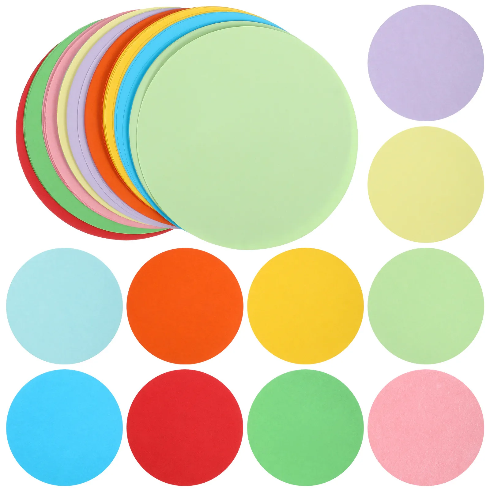100Pcs Colored Origami Paper Set Double-sided Round Shape Easy Fold Crafts Back School Supplies Folding