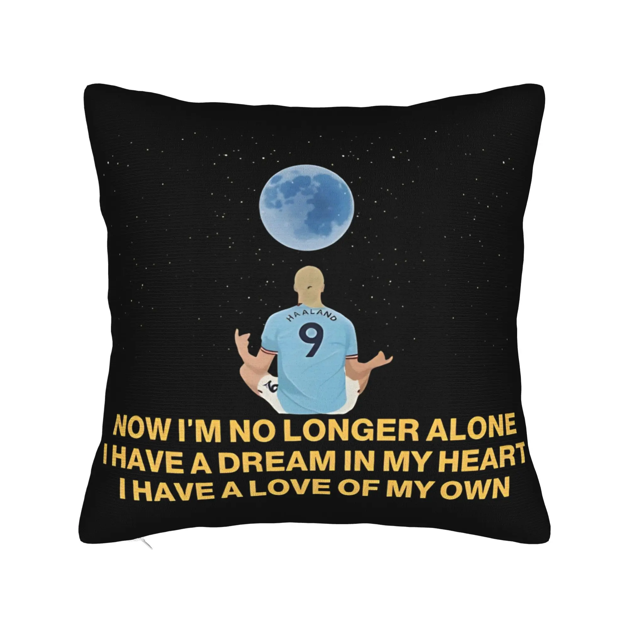 Haalands Moon Pillowcase Polyester Cushion Cover Decor Soccer Football Throw Pillow Case Cover Home Square 40*40cm