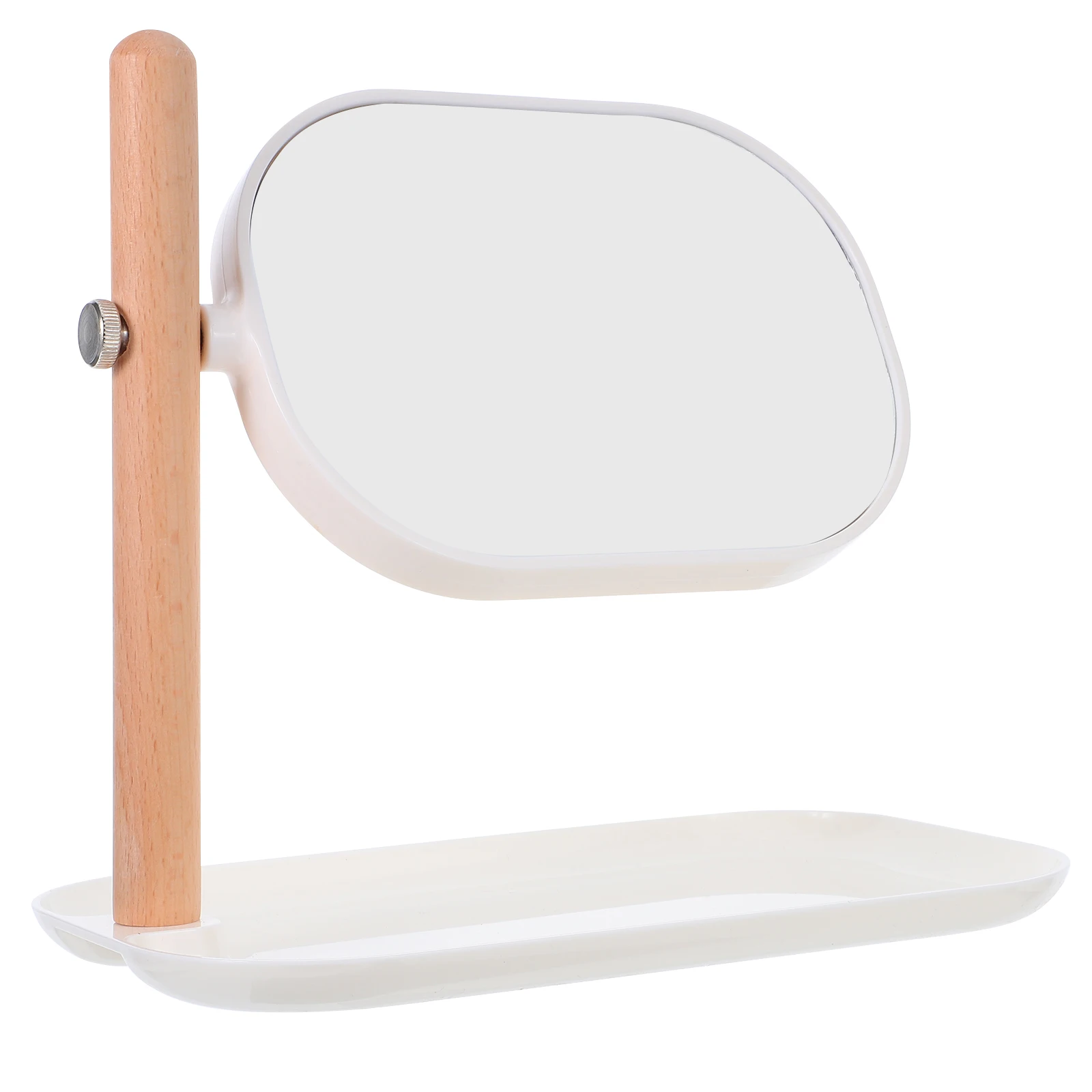 

Oval Dressing Mirror Rotatable Bedroom Vanity Tray Storage Clear Details Professional Makeup European Retro Style