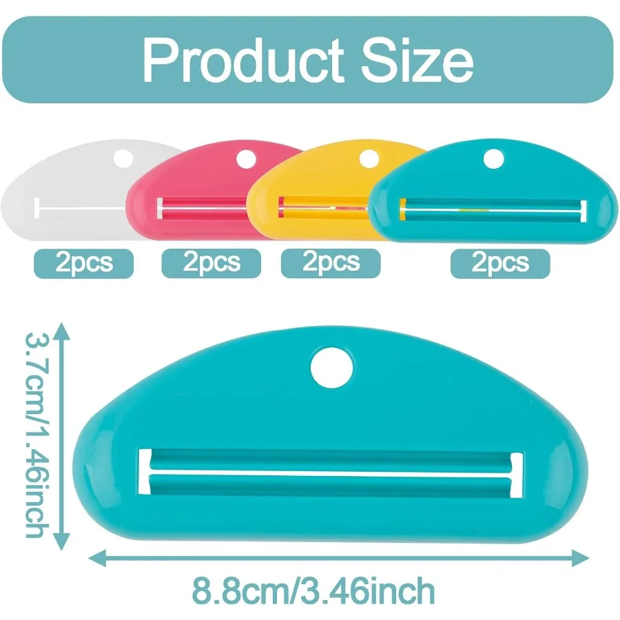 8 pz Dentifricio Spremi Dentifricio di Plastica Tubo Rullo Spremiagrumi Colori Assortiti Dentifricio Clip di Supporto Strumento per il Bagno di Casa