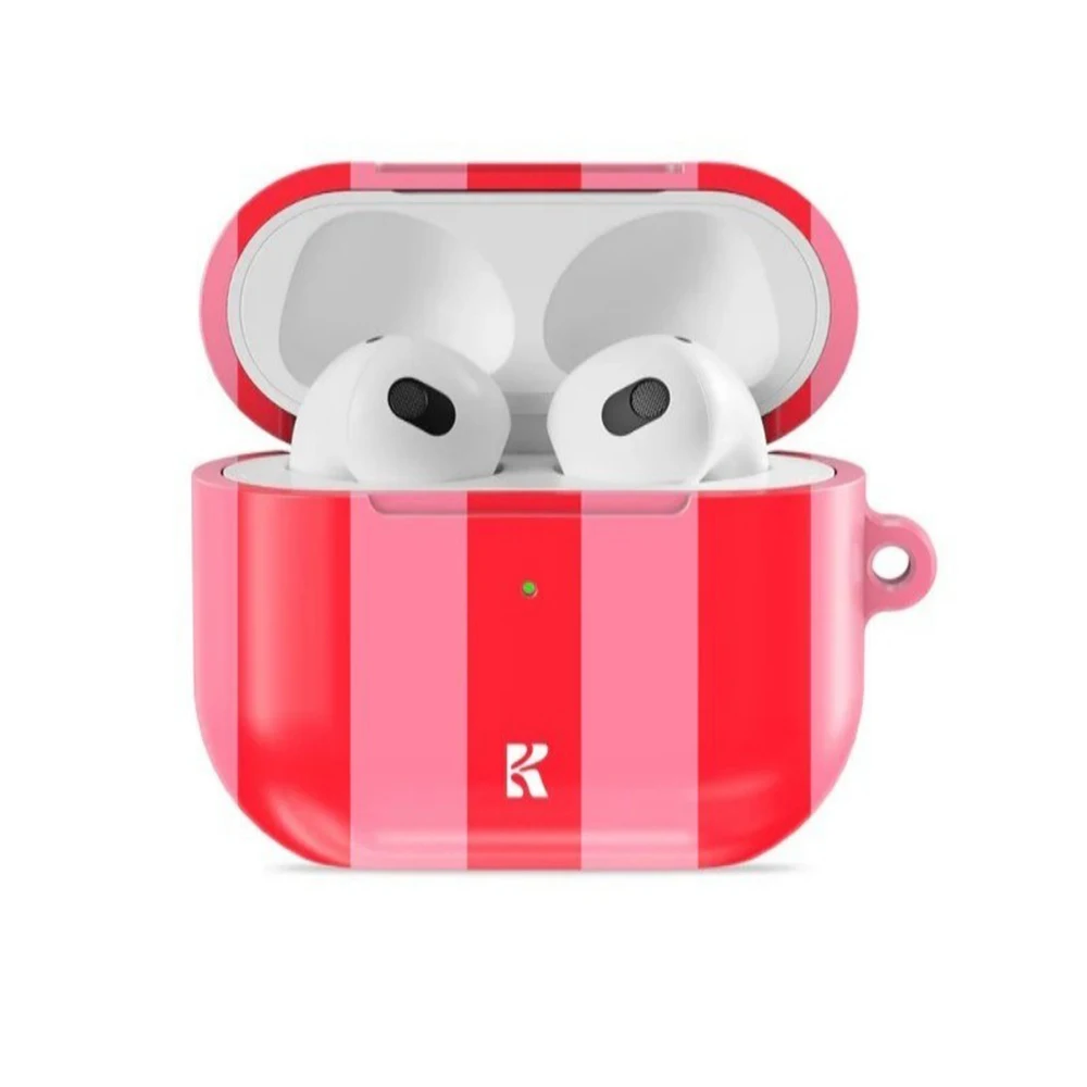 Pink Party Oxford Shockproof Protective Glossy HD Hard PC Cover Case For AirPods Earphone 1 2 3 Pro Pro2 With Metal Hook - view 3