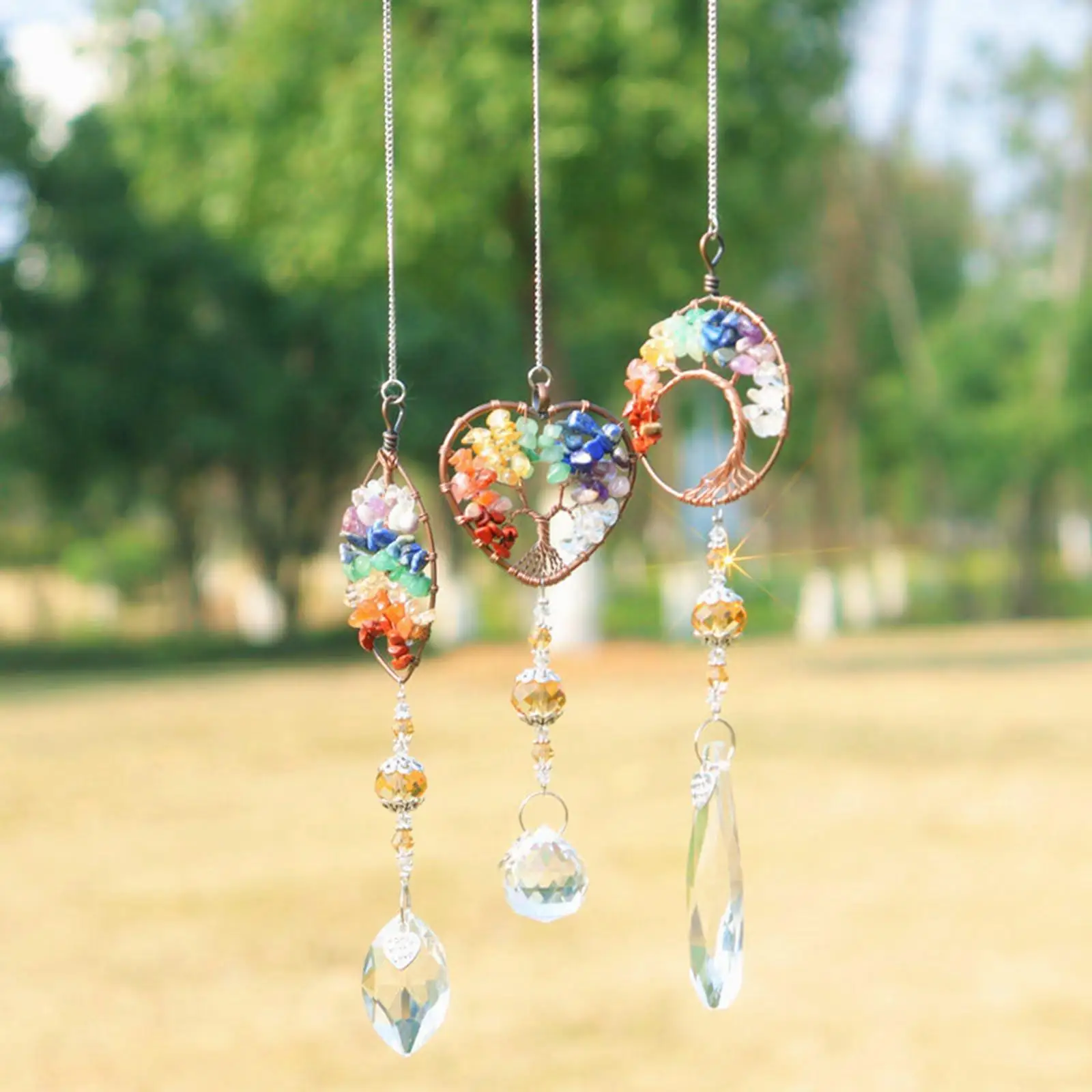 Crystals Hanging Ornament Prisms Wind Chime for Window Decor Ornaments