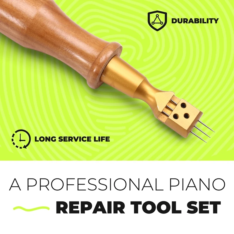 Hot AD-Piano Tuning Tool With Wood Handle Mallet Hammer Wrench Tuning Lever Piano Maintenance Tool