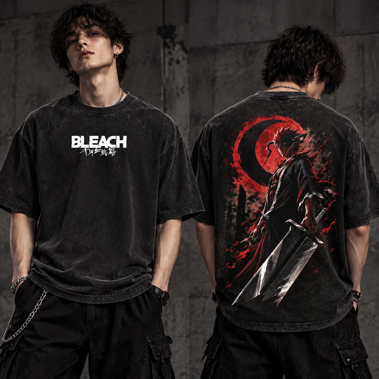 2026 Anime BLEACH: Blood Chains Ichigo Kurosaki Y2K Streetwear Casual Retro Anime‑Print Graphic Oversized Unisex Cotton T‑Shirt