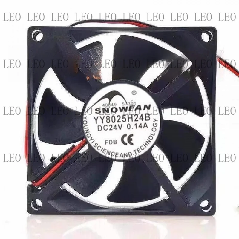 MY For SNOWFAN YY8025H24B 8025 DC24V 0.14A 8CM 2-wire Silent Double Ball Cooling