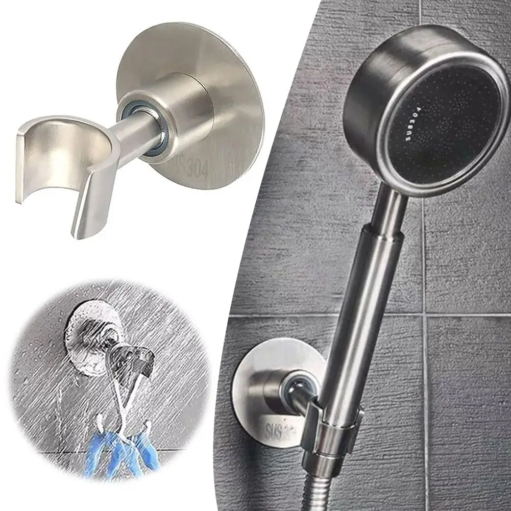 1pc Secure Shower Punch-free Bracket Anti-slip Punch-free Fixing Shower Wall-mounted Universal Shelf Base Shower T8d0