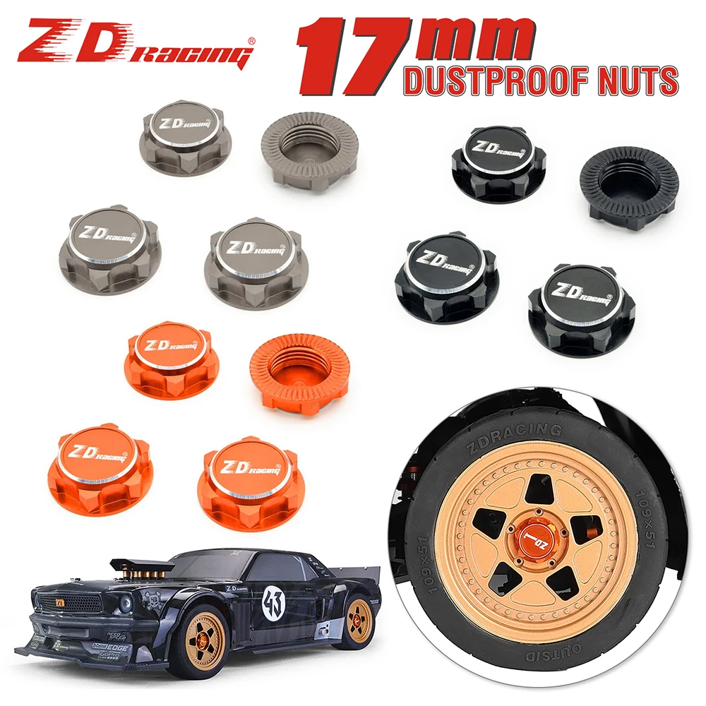 4PCS ZD 레이싱 EX07 17mm 육각 휠 너트 방진 1/8 1/7 HPI 호바오 ARRMA HSP 버기 RC 트럭 예비 부품