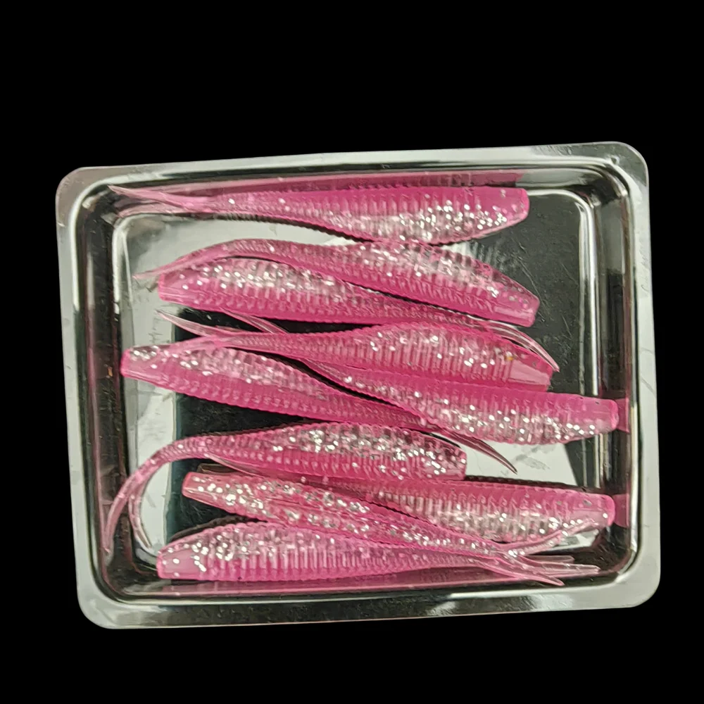 MUKUN 10PCS Angeln Weiche Köder Kunststoff Köder 5cm/6cm/7cm Lebensechte Gabelte paddel Schwanz Angeln Swimbaits für Süßwasser Tackle – Detail 17