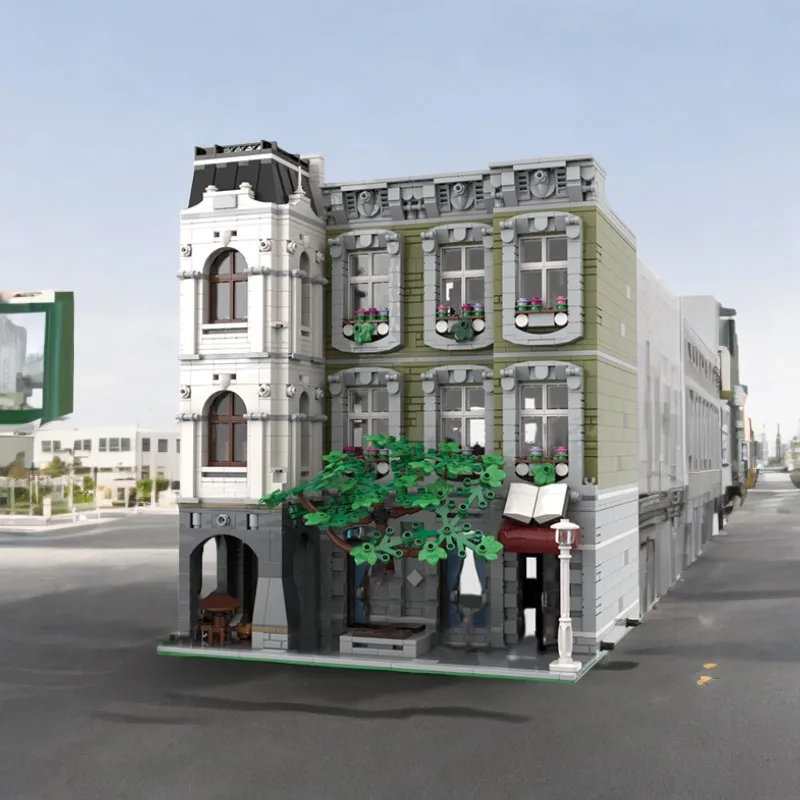 

5115pcs MOC Library Wine Bar Modular Streetscape Model Building Blocks Construction Christmas Gifts Toy Creative DIY Idea Kids