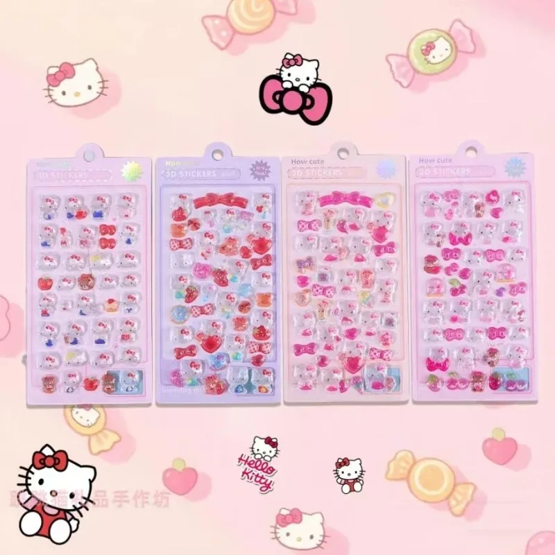 

Cartoon Sanrio Anime Hello Kitty 3d Relief Stickers Kuromi Phone Case Laptop Diy Craft Decoration Sticker Student Wholesale Gift