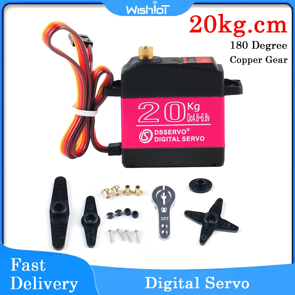 

20kg.cm Digital Servo Full Metal Gear Waterproof High Torque RC Steering Servo for 1:8 1:10 1:12 RC Car RDS3218 Robotic Arm